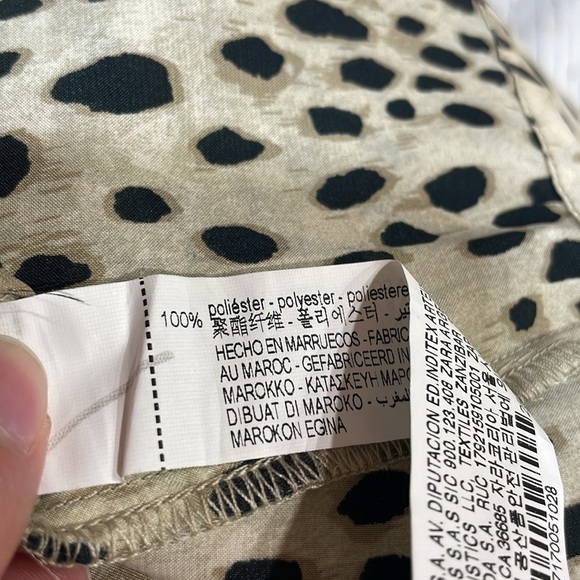 Zara Cream brown leopard print spaghetti strap mini dress - Picture 4 of 9